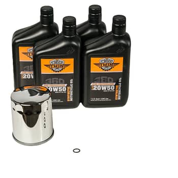 360 Twin™ Synthetic Twin Cam Oil Change Kit with Chrome Filter