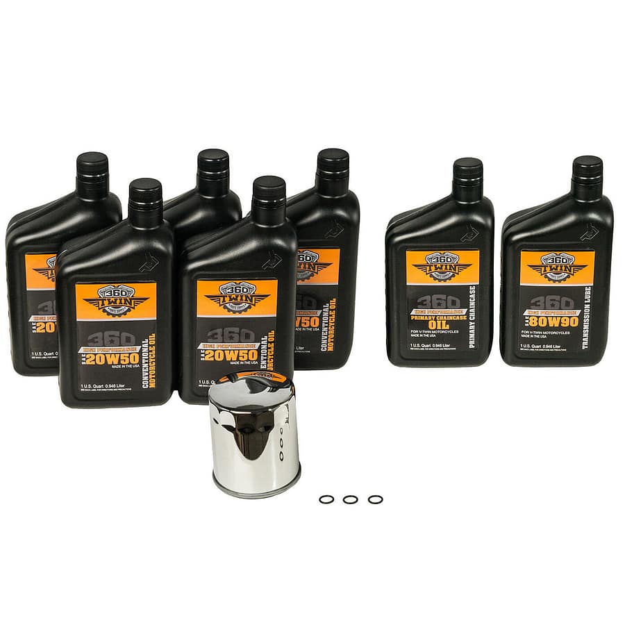 360 Twin™ Milwaukee Eight Conventional Fluid Change Kit with Chrome ...